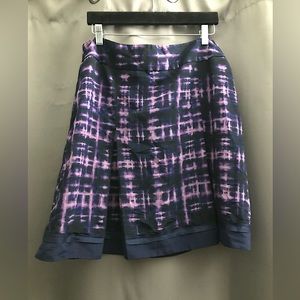 Simply Vera Wang purple printed A-line midi skirt size 12